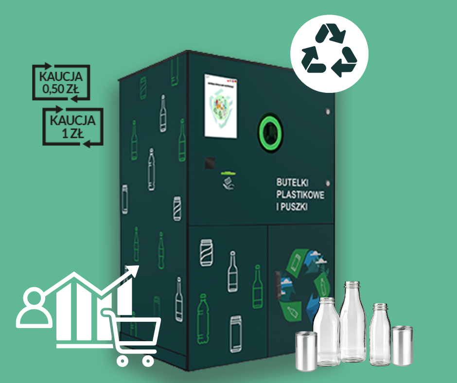 Automat kaucyjny RVM do recyklingu butelek i puszek